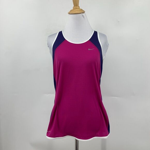 Nike Tank Top Womens M Colorblock Sleeveless Mesh Dri Fit Racerback Running Gym - Picture 2 of 14